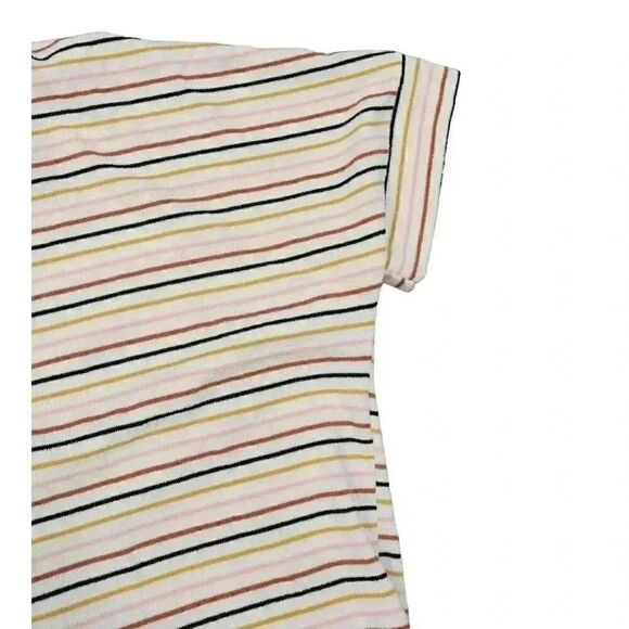 Lazy Sundays Women's Ivory Rayon/Poly/Spandex Lightweight Terry Cloth Striped Do - Picture 3 of 11